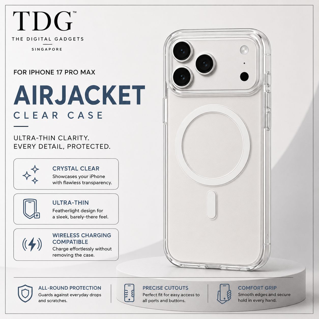 Power Support iPhone 17 Pro Max Air Jacket, Clear