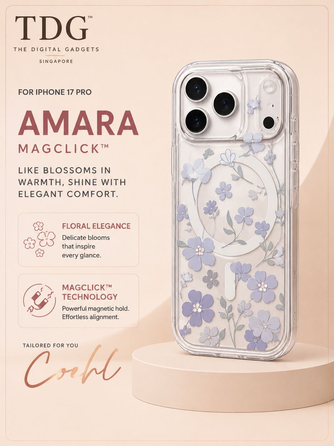 Coehl iPhone 17 Pro Amara Case, Soft Lilac
