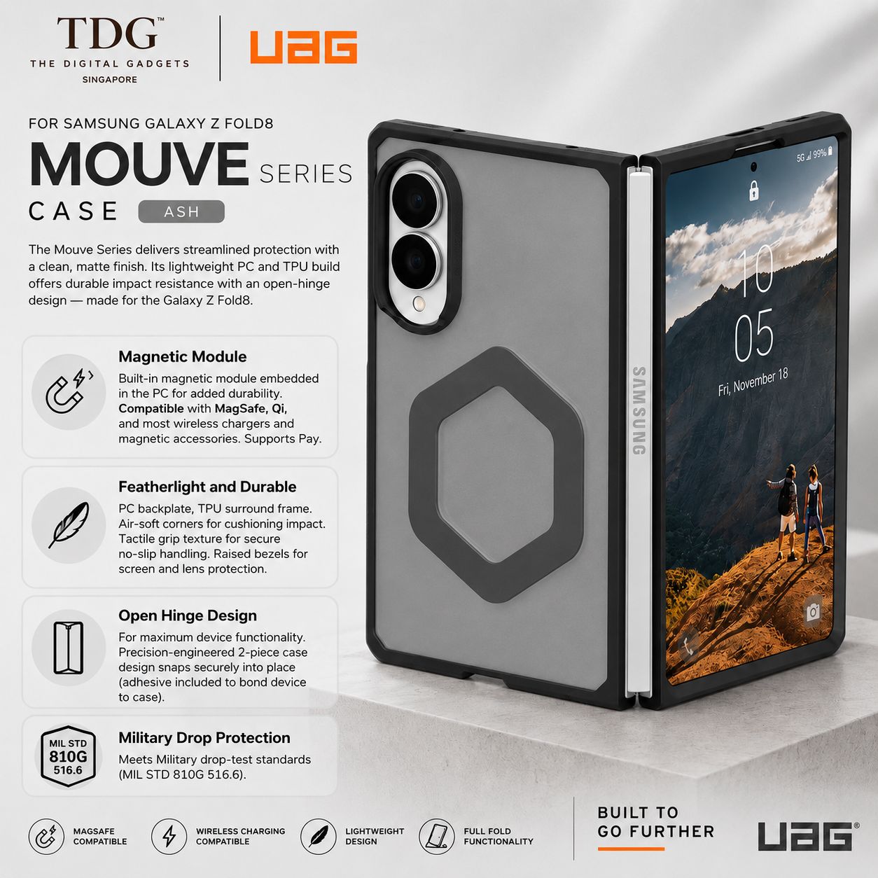 UAG Samsung Galaxy Z Fold8 Mouve, Ash (Online $107.77)