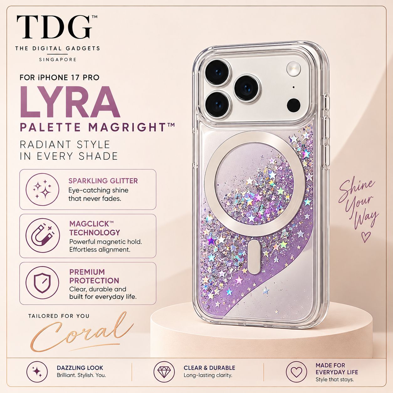Coehl iPhone 17 Pro Lyra Case, Lavender Haze