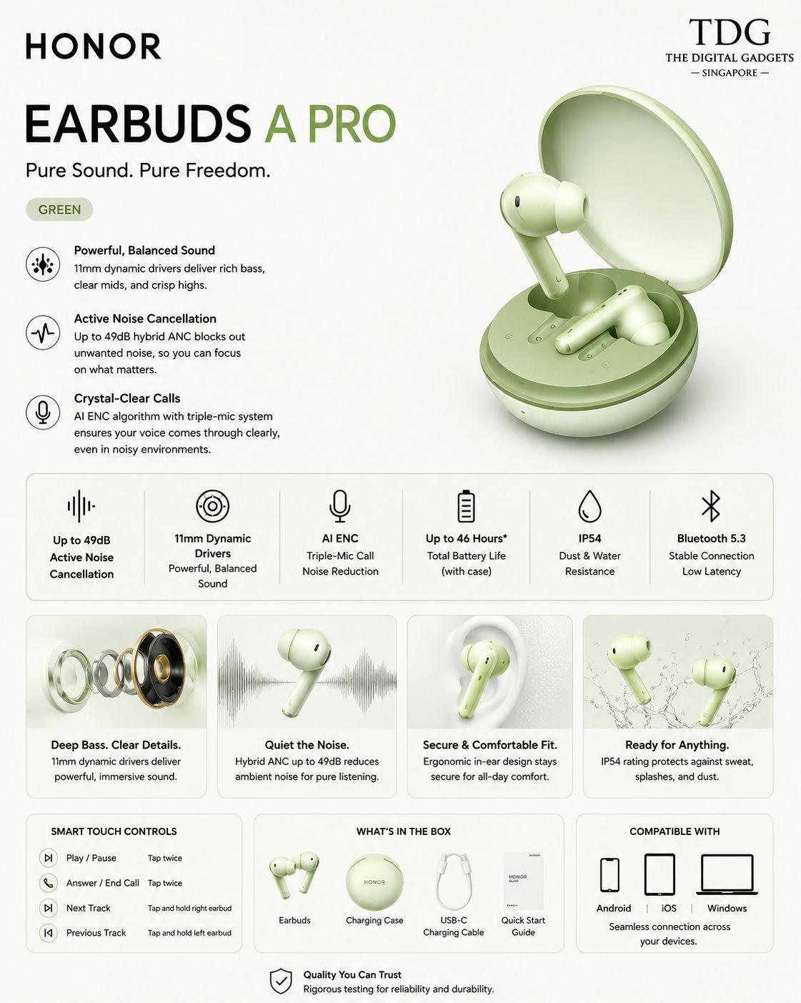 Honor Earbuds A Pro, Green