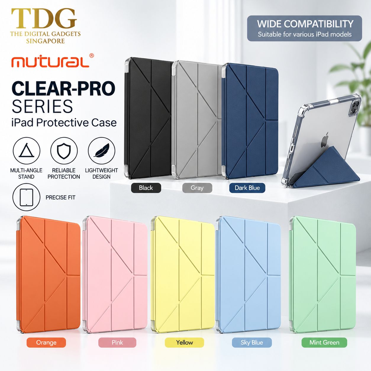 Mutural CLEAR-PRO Series iPad Protective Case