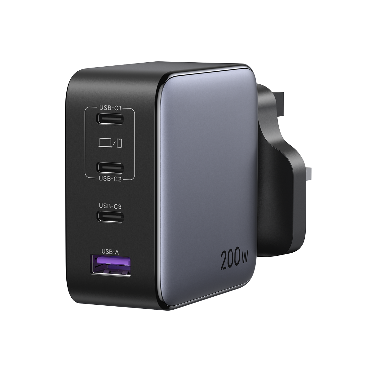 UGREEN Nexode 200W GaN 4-Port Fast Charger 3C1A - Space Gray