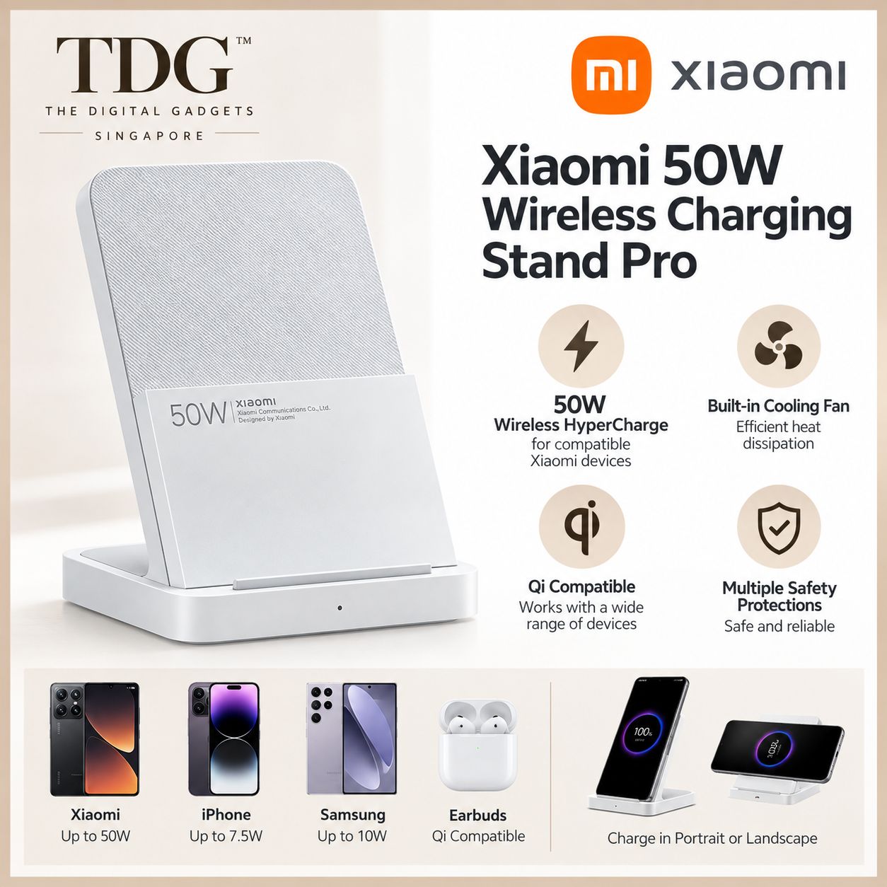 Xiaomi 50W Wireless Charging Stand Pro