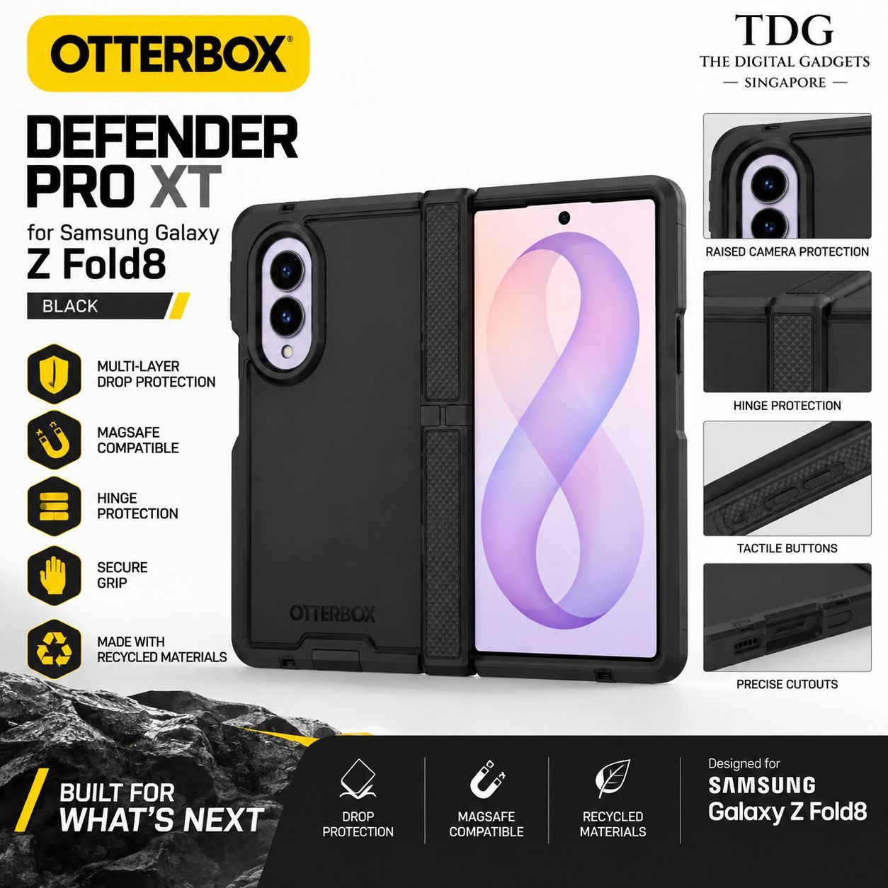 OtterBox Samsung Galaxy Z Fold8 Defender Pro XT MagSafe Case - Black