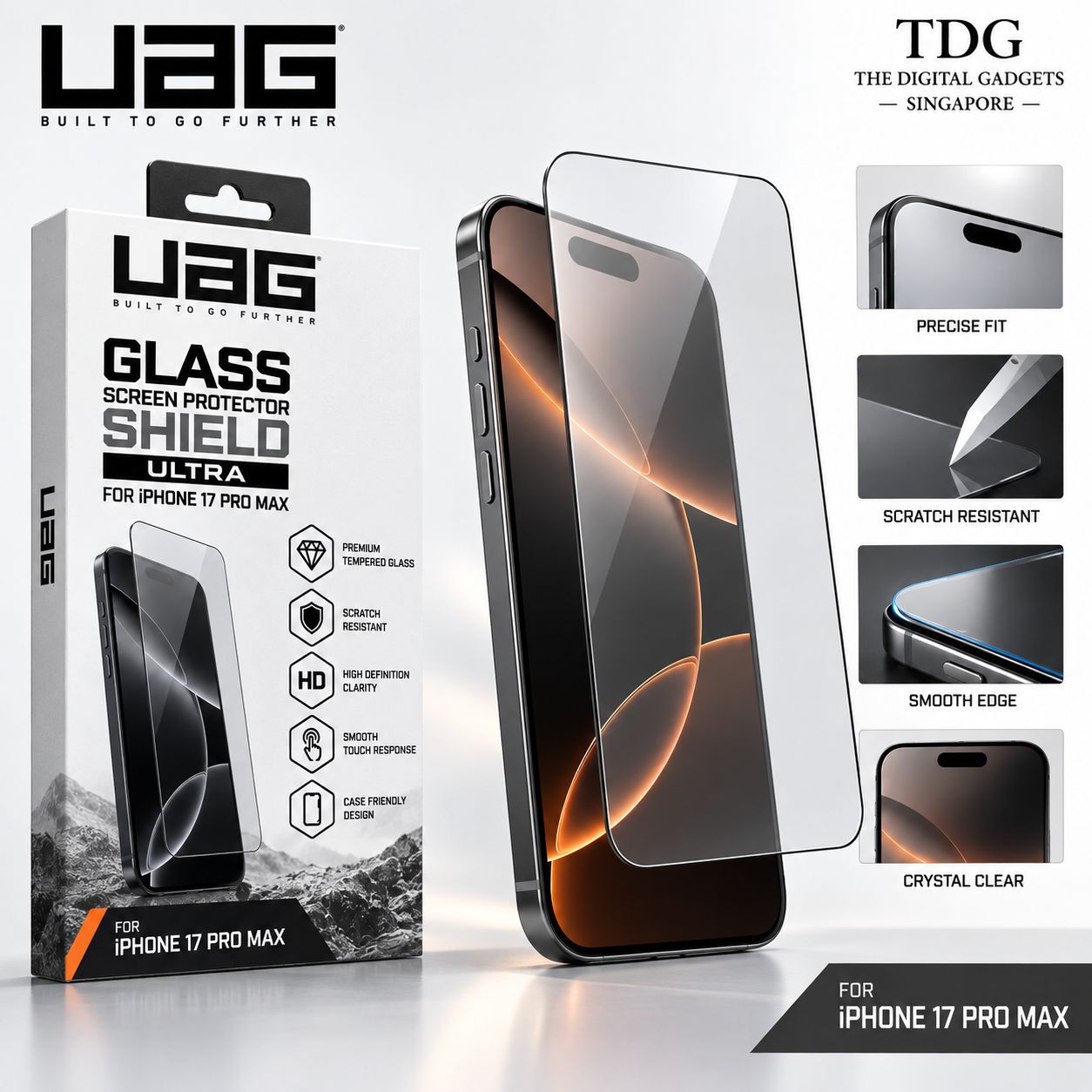UAG Glass Screen Protector Shield Ultra for iPhone 17 Pro Max