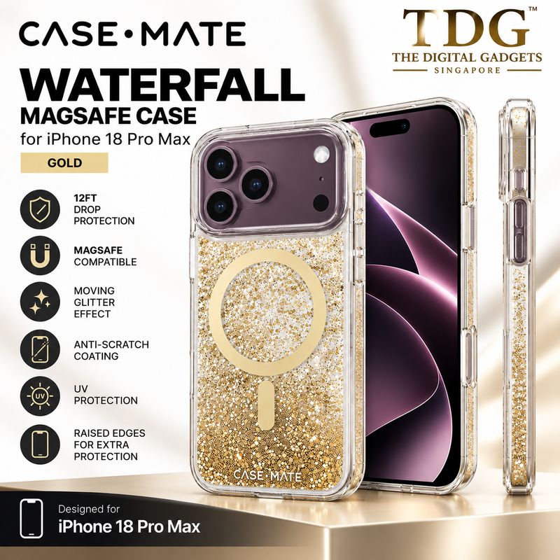 Case-Mate iPhone 18 Pro Max Waterfall MagSafe Case, Gold