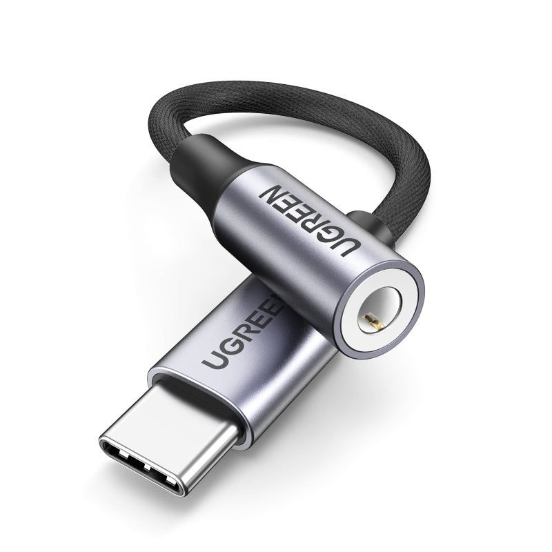 UGREEN AV161 USB-C to 3.5mm Audio Adapter, 10cm - Space Gray