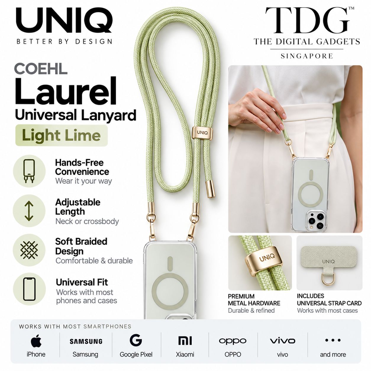 UNIQ COEHL Laurel Universal Lanyard – Light Lime