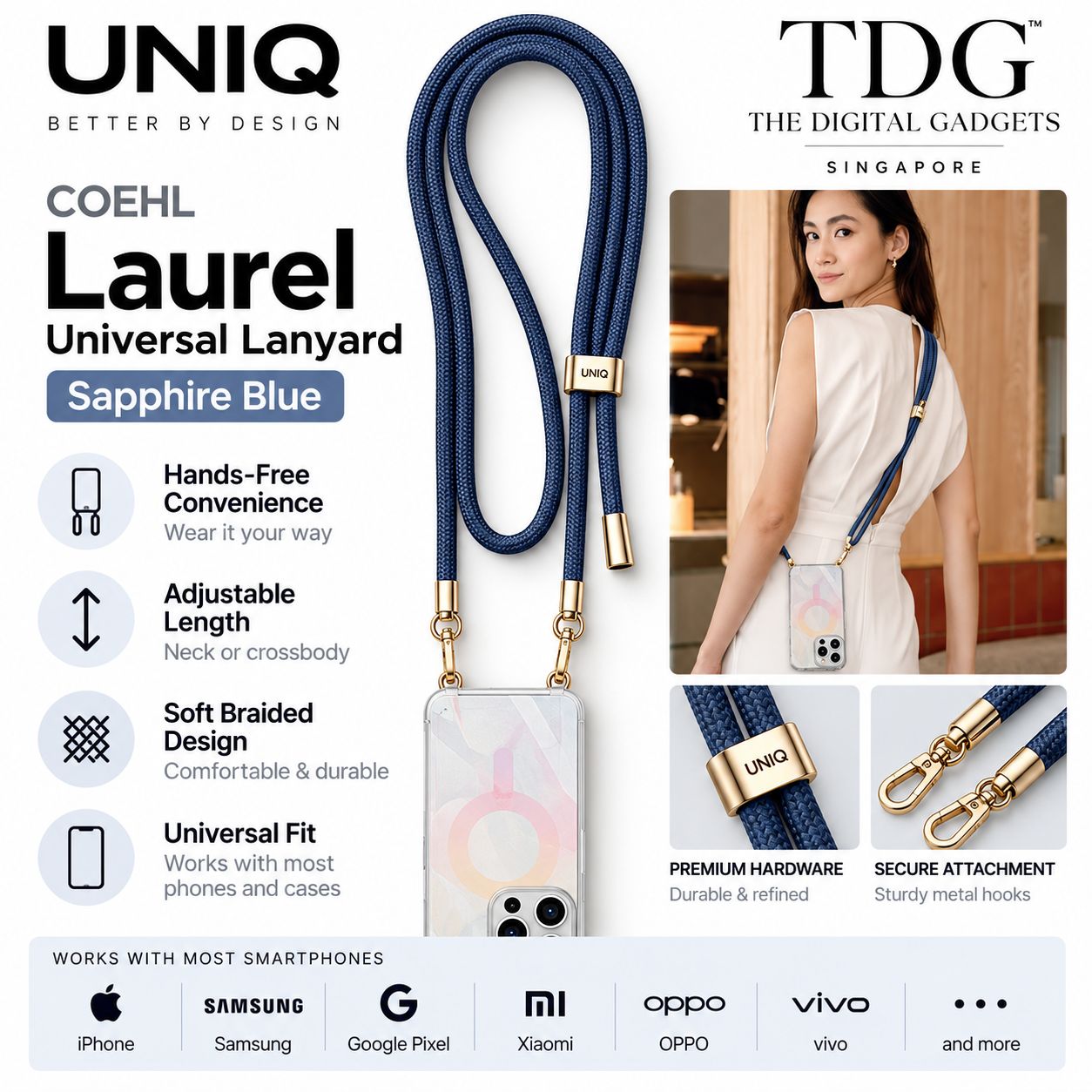 UNIQ COEHL Laurel Universal Lanyard – Sapphire Blue
