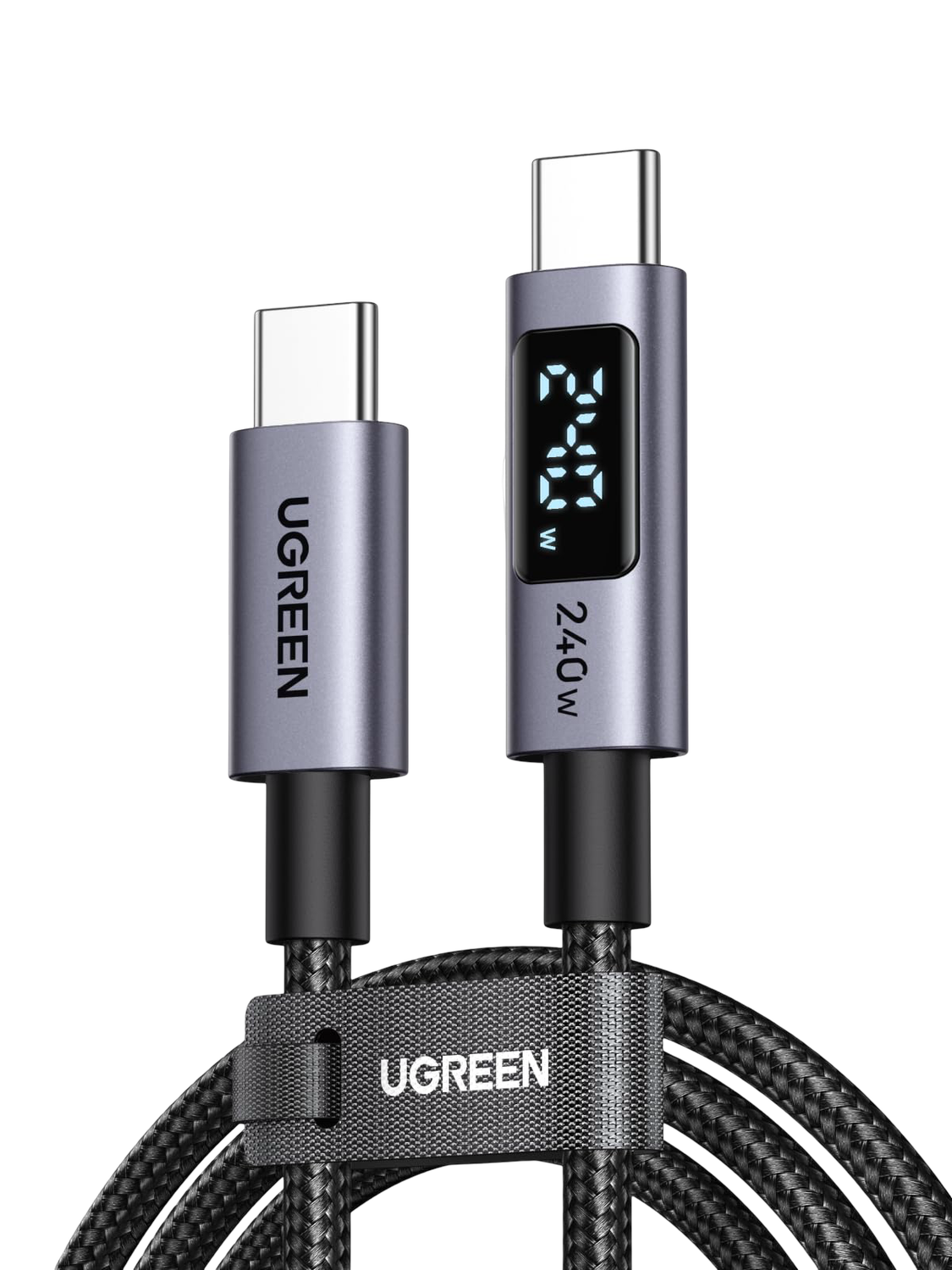 UGREEN L530 USB-C to USB-C PD Fast Charging Cable with Display, 2M Black