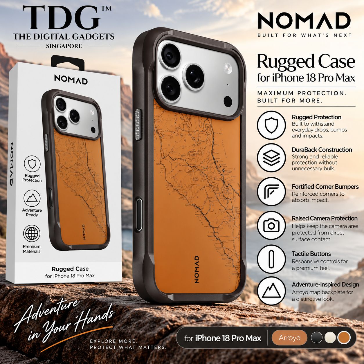 Nomad Rugged Case for iPhone 18 Pro Max � Arroyo