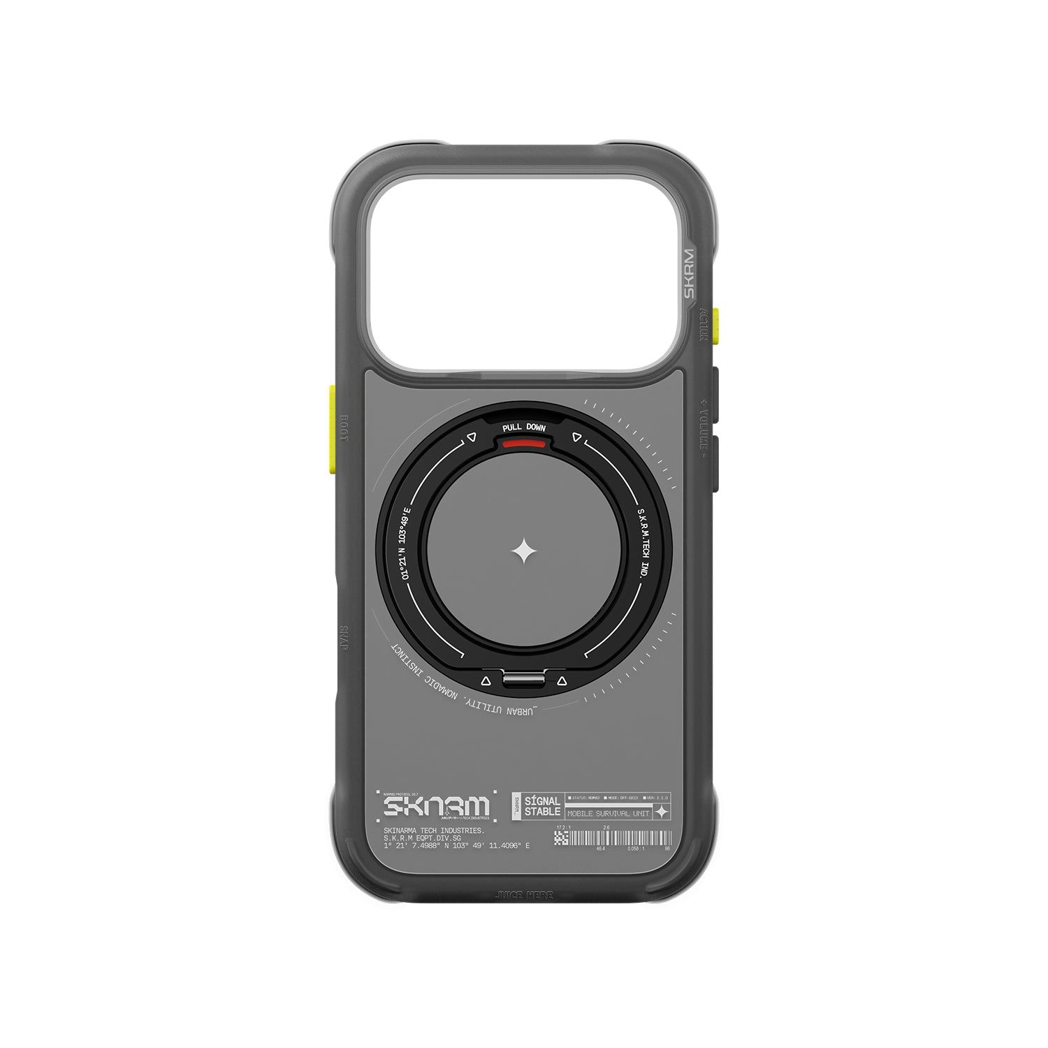 Skinarma Atlas iPhone 18 Phone Case Mag-Charge Grip Stand, Colour: black, Model: iPhone 18 Pro