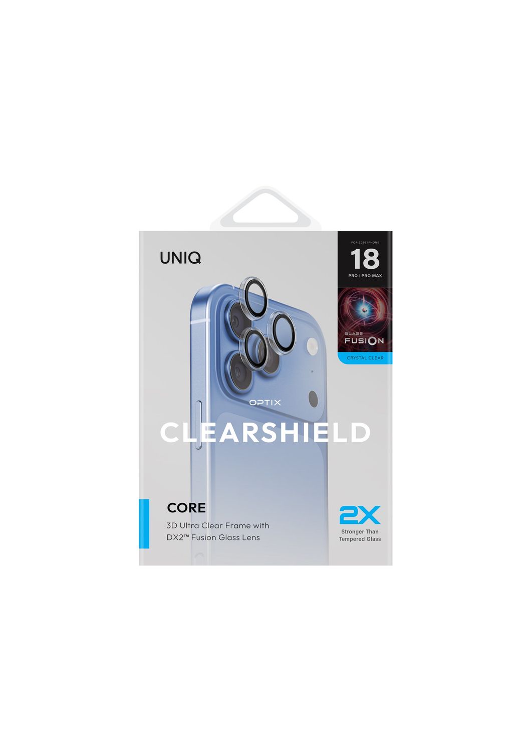 Uniq Optix Clearshield DX2™ Fusion Glass Camera Lens Protector for iPhone 18 Pro / Pro Max