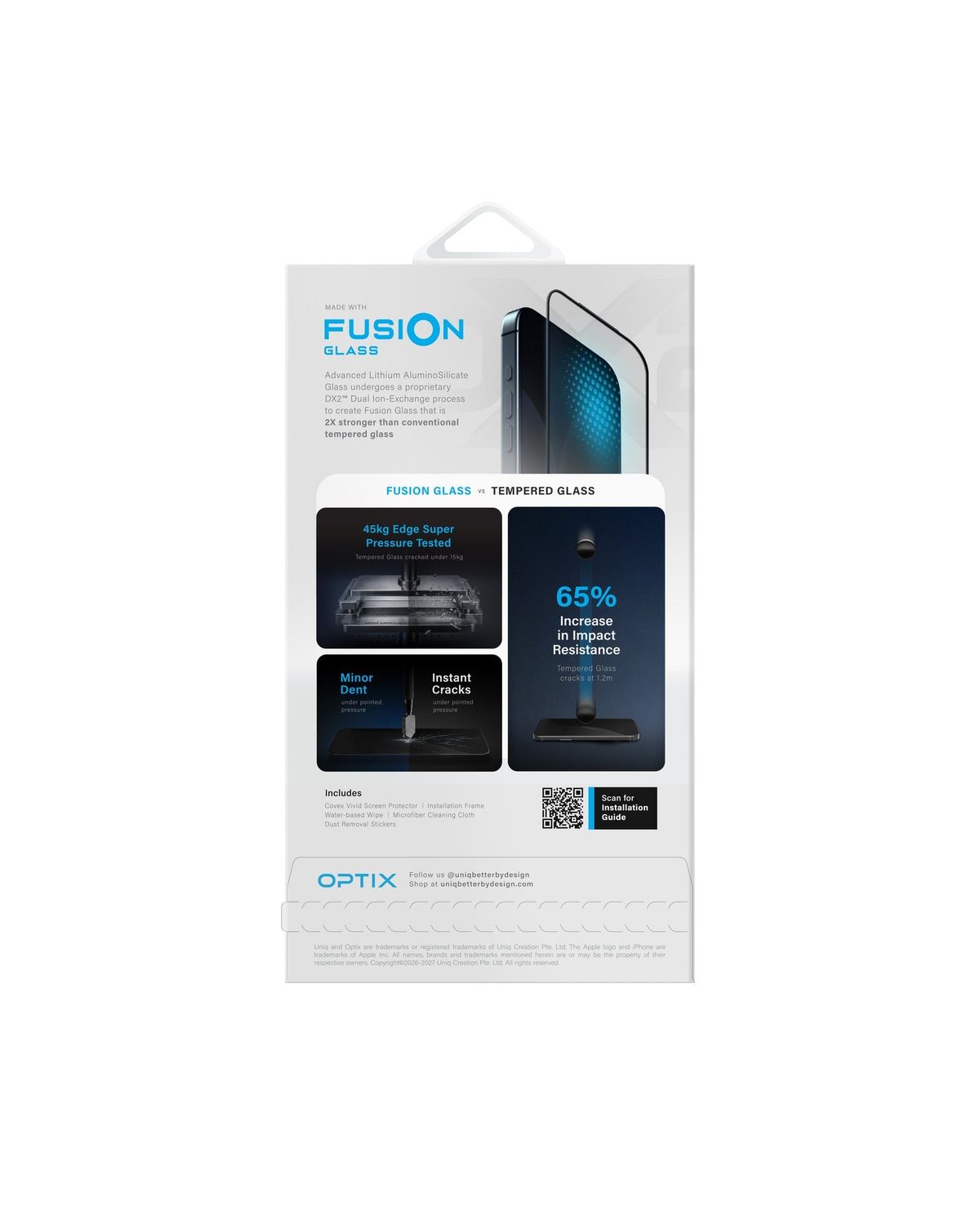 Uniq Optix Covex iPhone 18 DX2™ Fusion Glass Screen Protector