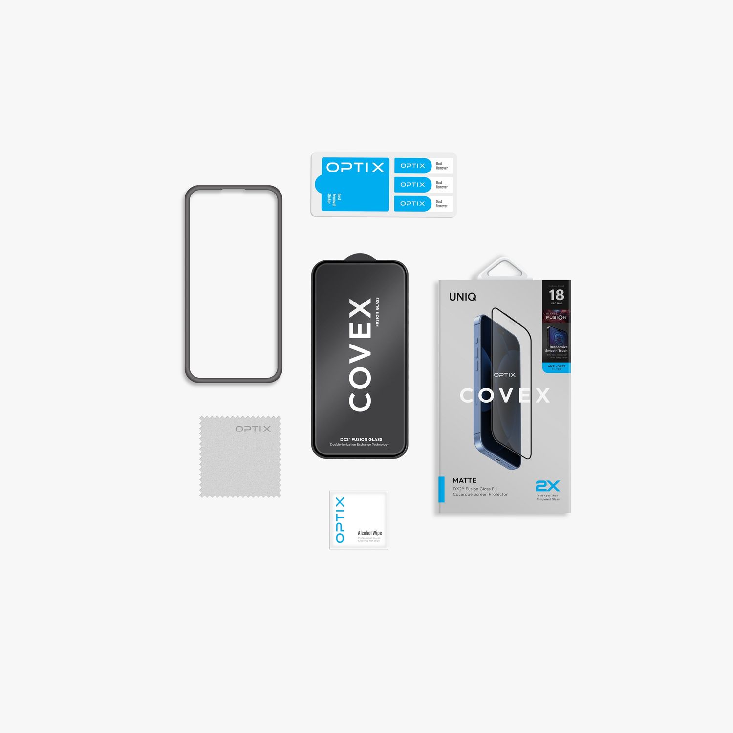 Uniq Optix Covex iPhone 18 DX2™ Fusion Glass Screen Protector