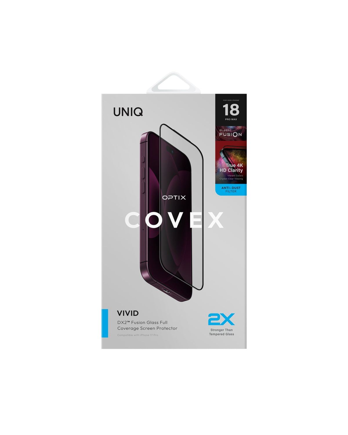 Uniq Optix Covex iPhone 18 DX2™ Fusion Glass Screen Protector