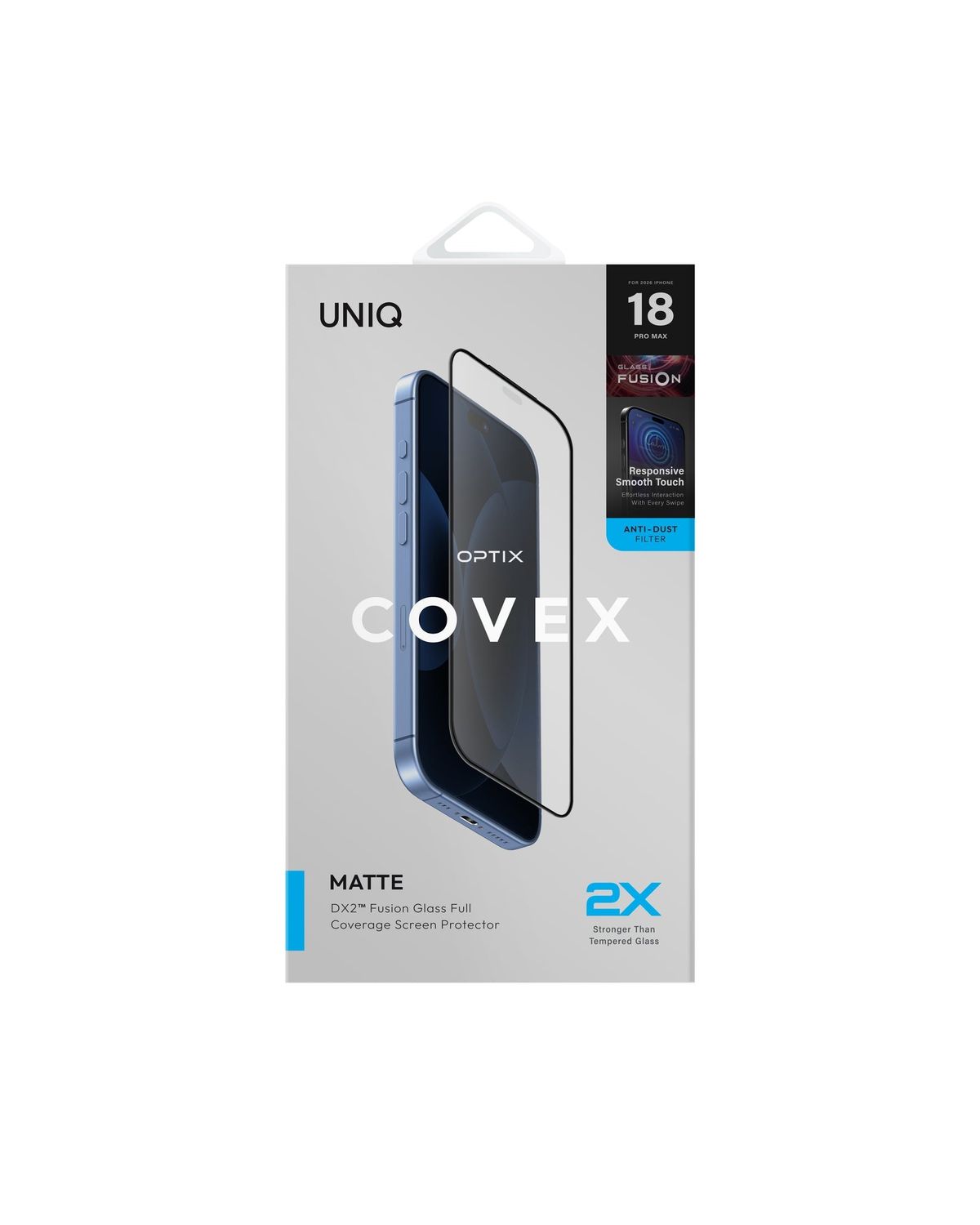 Uniq Optix Covex iPhone 18 DX2™ Fusion Glass Screen Protector