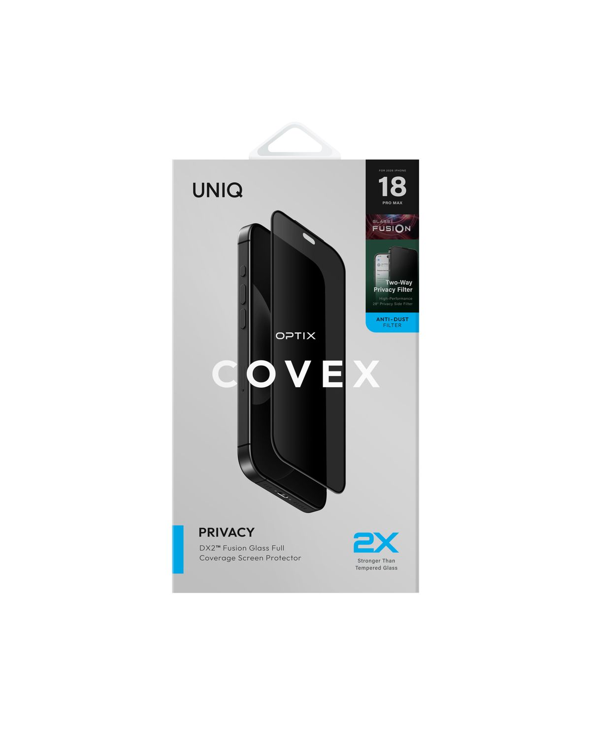 Uniq Optix Covex iPhone 18 DX2™ Fusion Glass Screen Protector