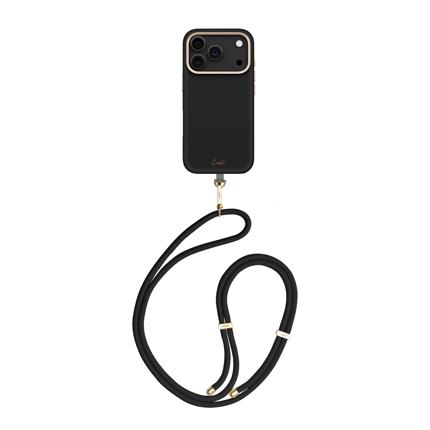 Coehl Mirelle iPhone 17 Phone Case Premium Leatherette MagClick - Ebony / iPhone 17 Pro