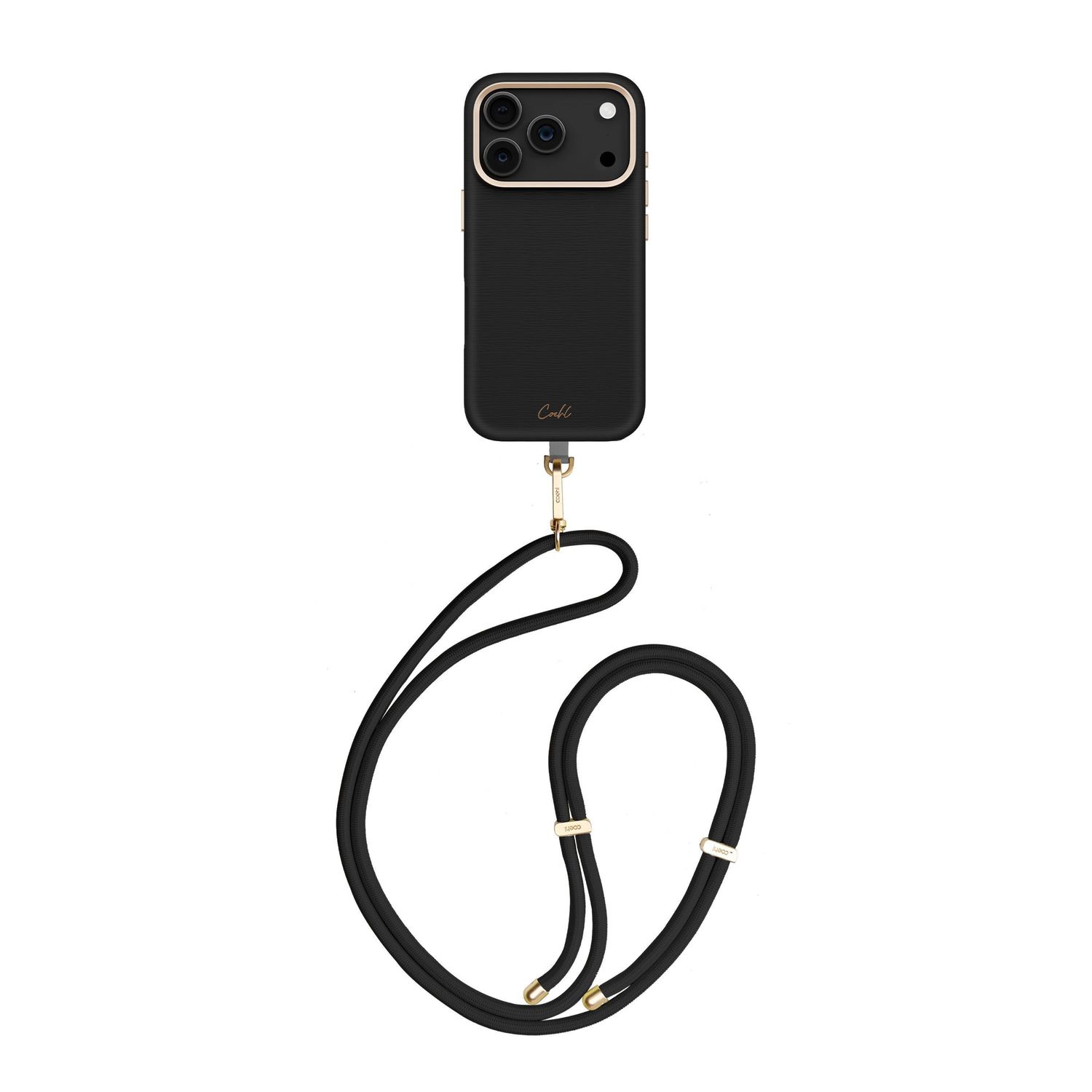 Coehl Mirelle iPhone 17 Phone Case Premium Leatherette MagClick - Ebony / iPhone 17 Pro