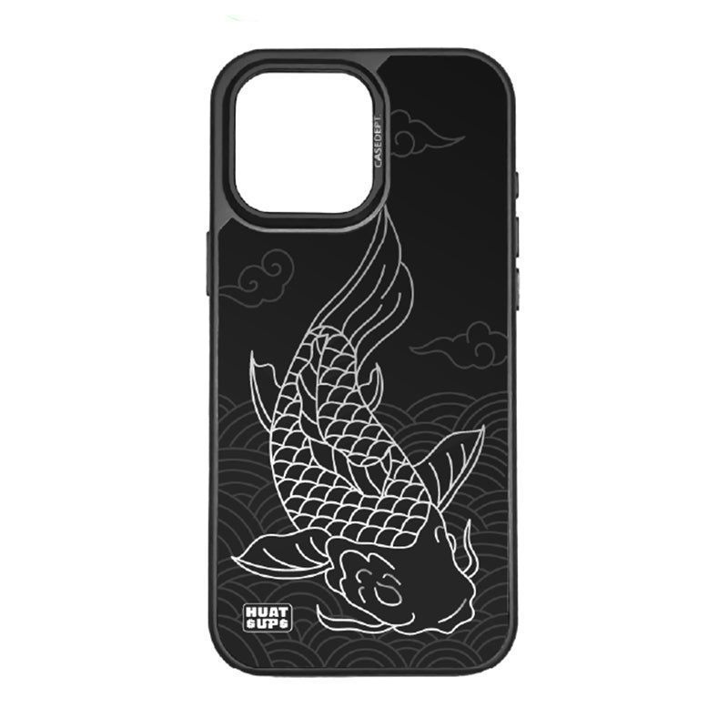 CaseDept. iPhone 16 Pro Max Mirror Case - Black Huat Up Koi iPhone 16 Pro Max