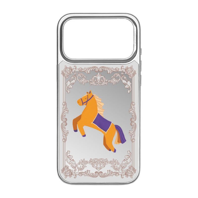 CaseDept. iPhone 17 Pro | 17 Pro Max Mirror Case - Silver Victorian Horse iPhone 17 Pro