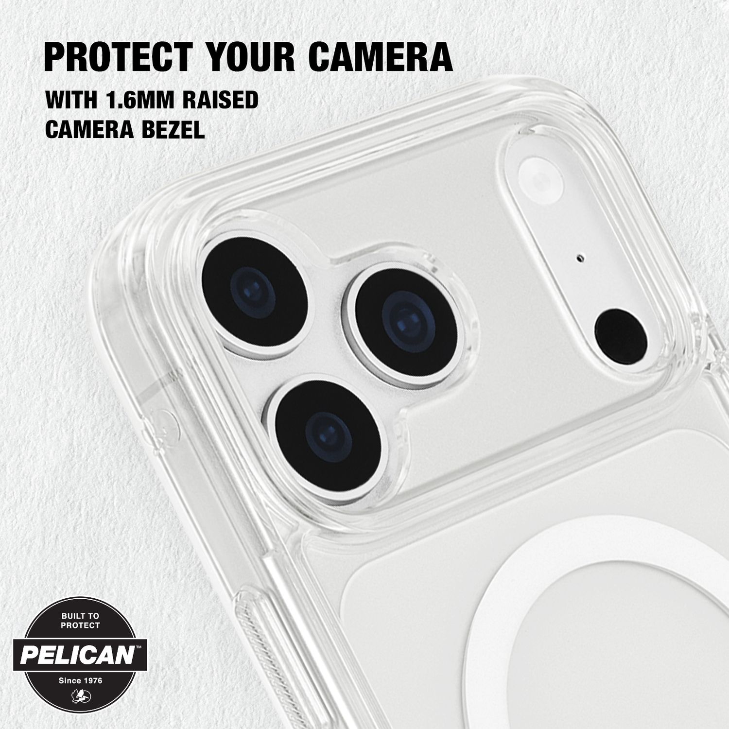 Pelican iPhone 18 / 17 Pro / Pro Max - Protector MagSafe Case with Metal Kickstand - Clear