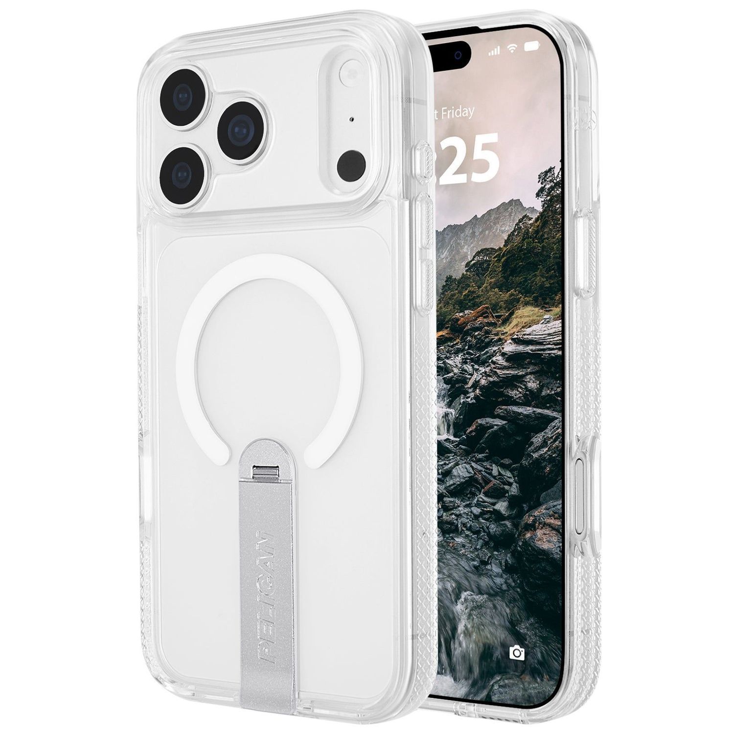 Pelican iPhone 18 / 17 Pro / Pro Max - Protector MagSafe Case with Metal Kickstand - Clear iPhone 18