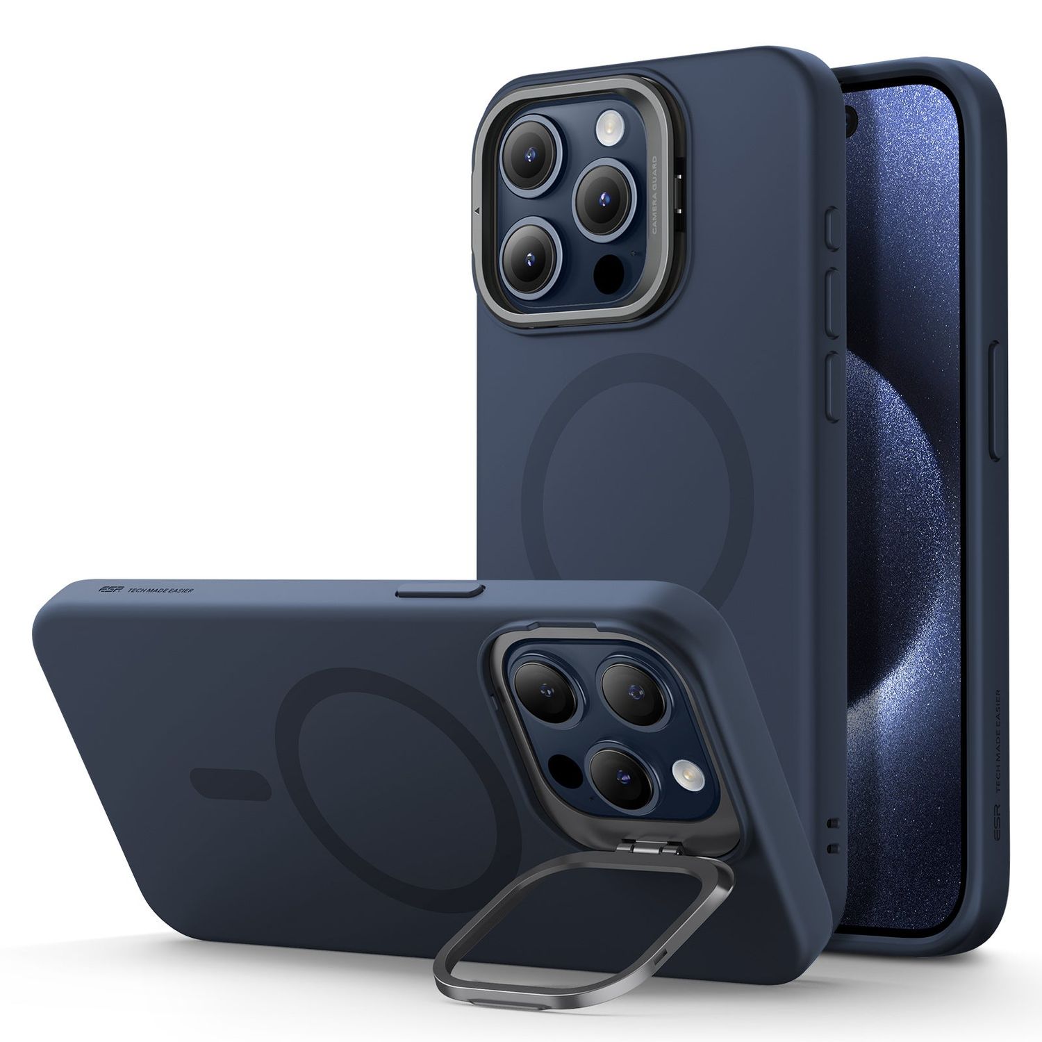 ESR iPhone 15 Pro / 15 Pro Max Cloud Soft Case with Stash Stand (Halolock)