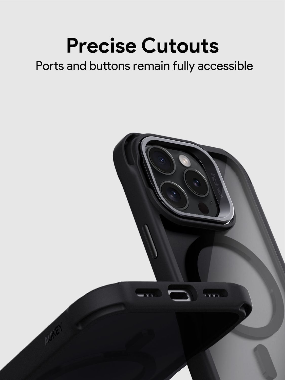 AUKEY PC-TM22 ClearView Elite Magnetic Hardshell Phone Case with Kickstand for iPhone 16 / 16 Plus /