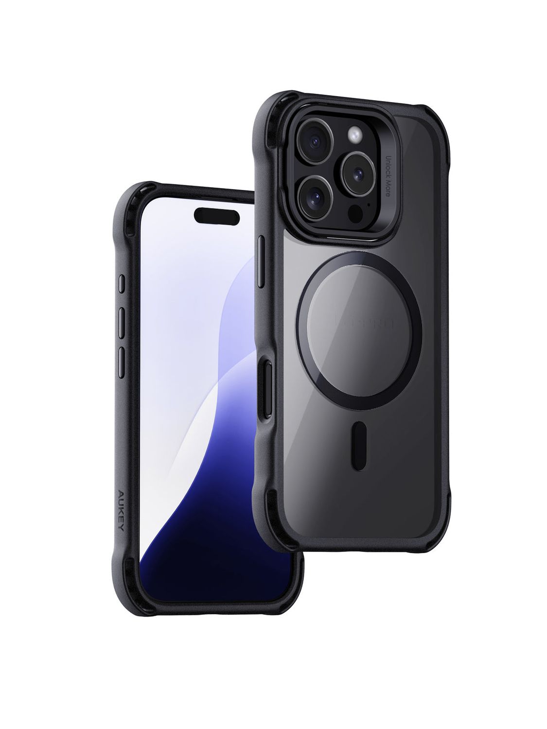 AUKEY PC-TM22 ClearView Elite Magnetic Hardshell Phone Case with Kickstand for iPhone 16 / 16 Plus /
