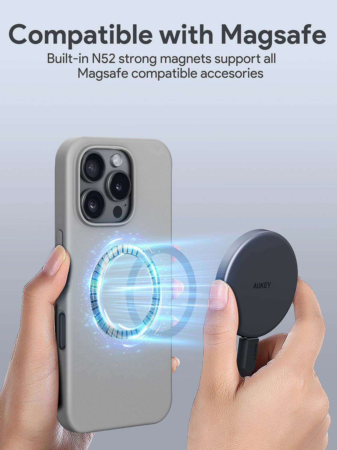 AUKEY PC-GJ20 LiquidFlex Magnetic Liquid Silicone Phone Case for iPhone 16 / 16 Plus / 16 Pro / 16 P