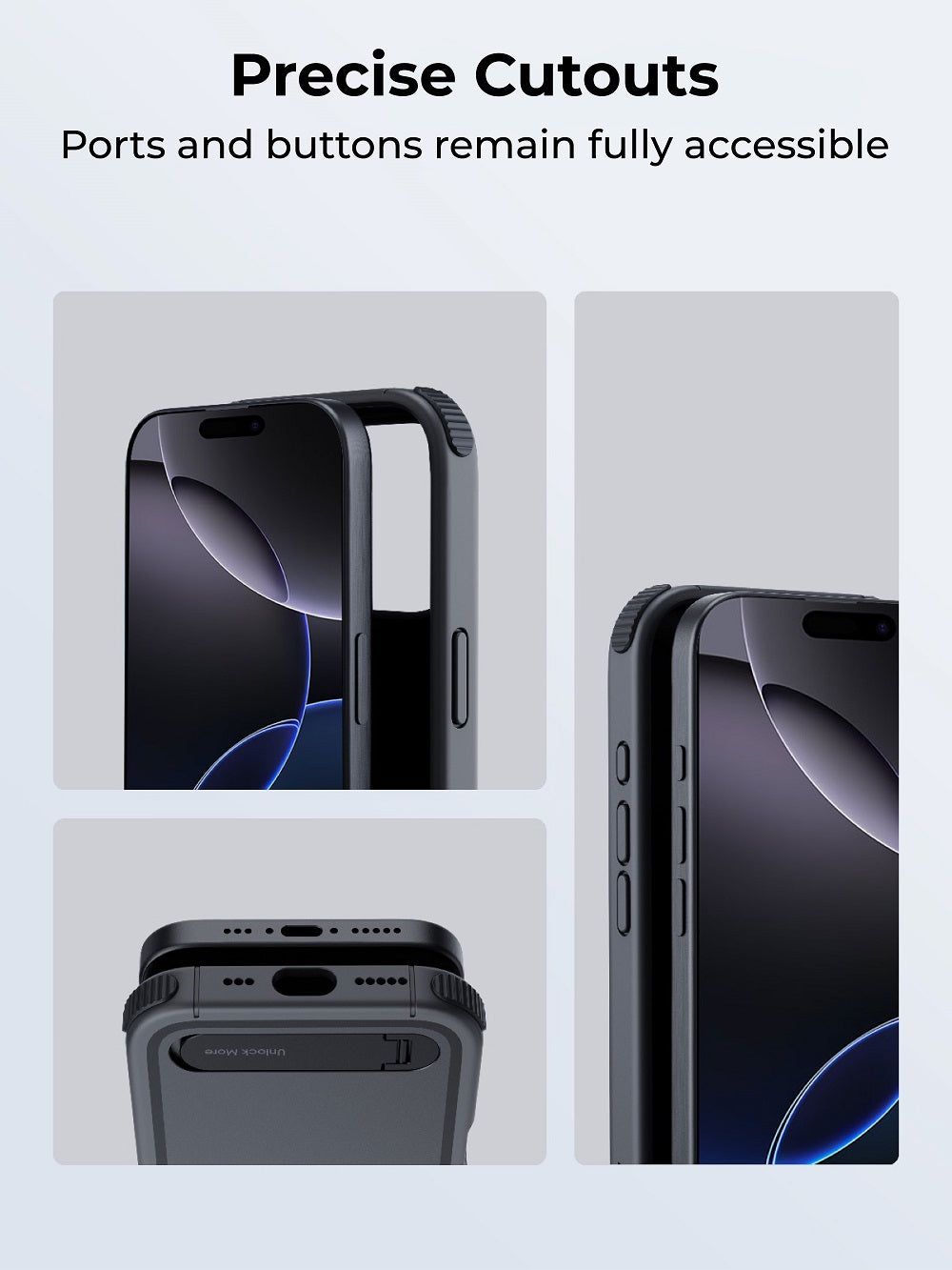 AUKEY PC-UG20 UrbanGuard Elite Magnetic Hard-Shell Case with Kickstand for iPhone 16 / 16 Plus / 16
