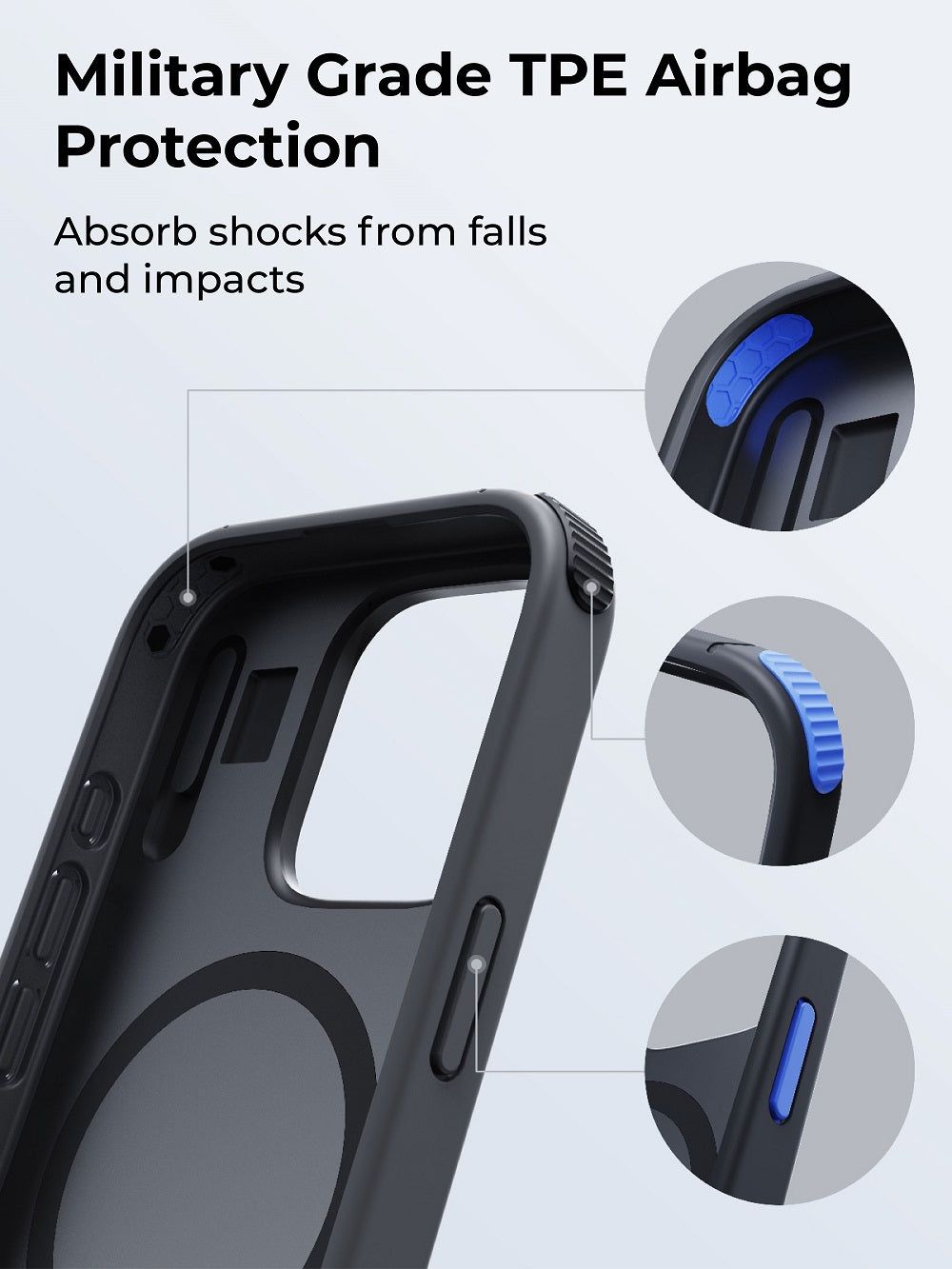 AUKEY PC-UG20 UrbanGuard Elite Magnetic Hard-Shell Case with Kickstand for iPhone 16 / 16 Plus / 16