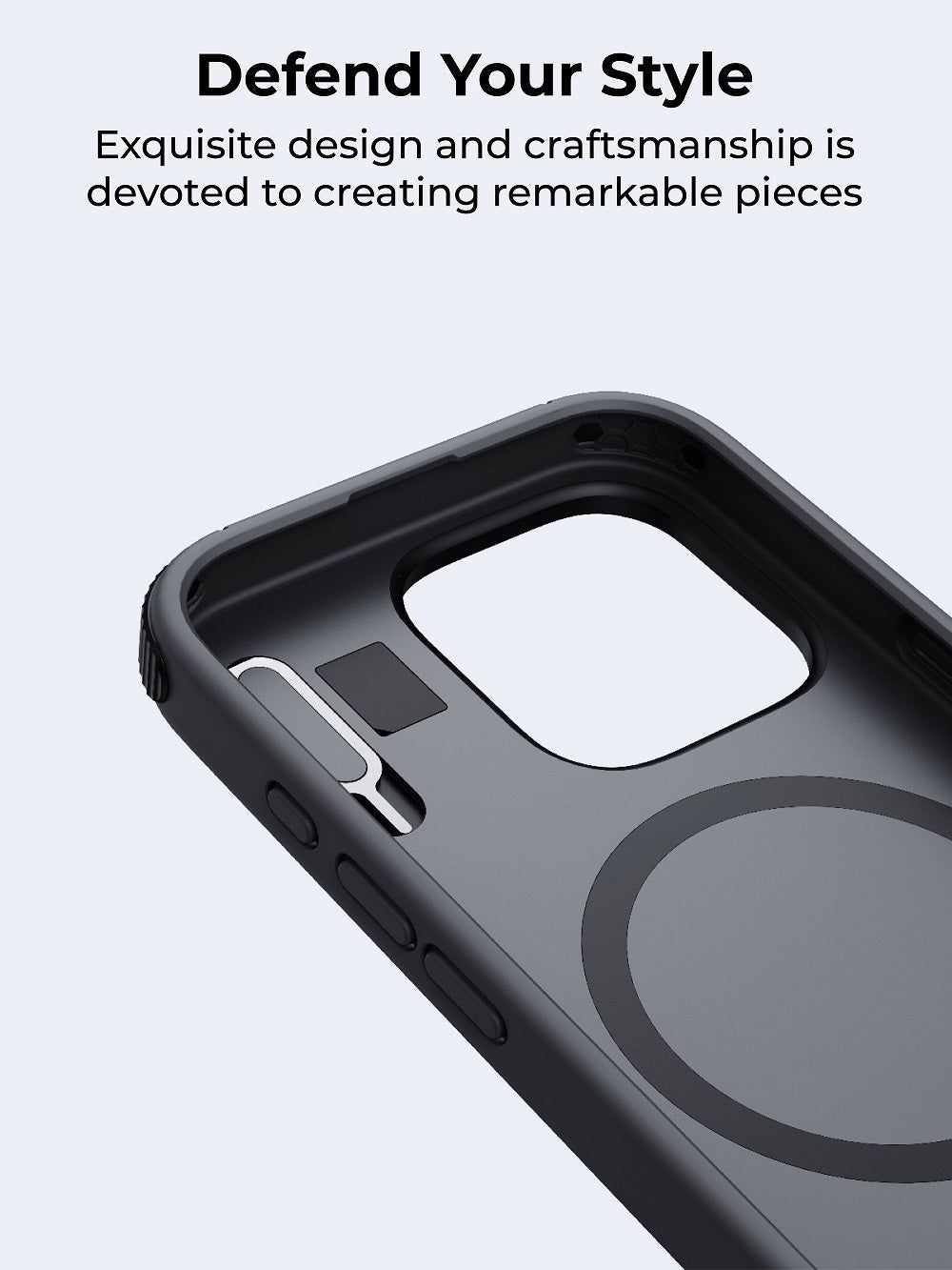 AUKEY PC-UG20 UrbanGuard Elite Magnetic Hard-Shell Case with Kickstand for iPhone 16 / 16 Plus / 16