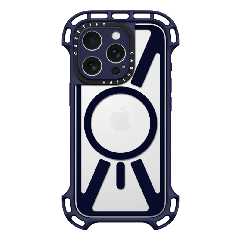 CASETiFY Magsafe Ultra Bounce Case for iPhone 16 Pro - Clear Indigo Blue