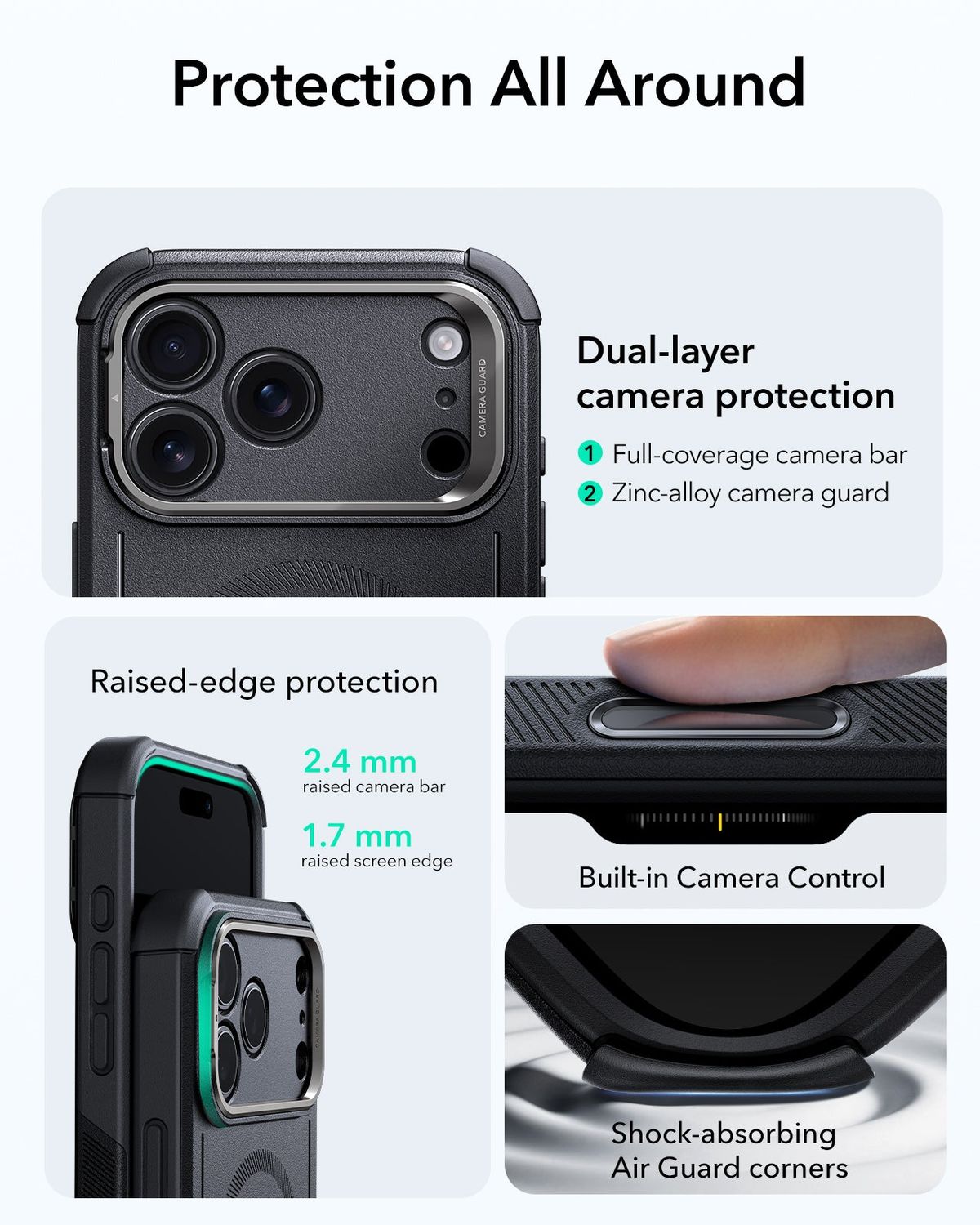 ESR iPhone 17 Series Cyber Tough MagSafe Case with Stash Stand (Camera Control)