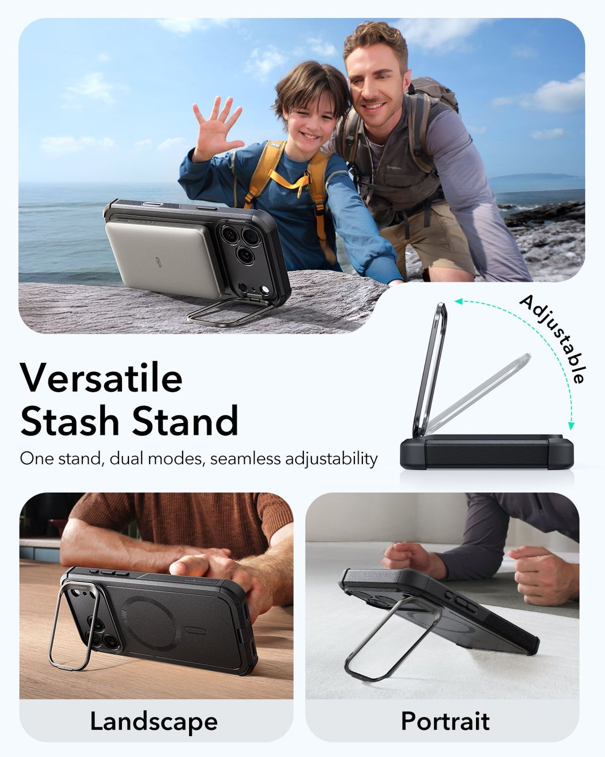 ESR iPhone 17 Series Cyber Tough MagSafe Case with Stash Stand (Camera Control)