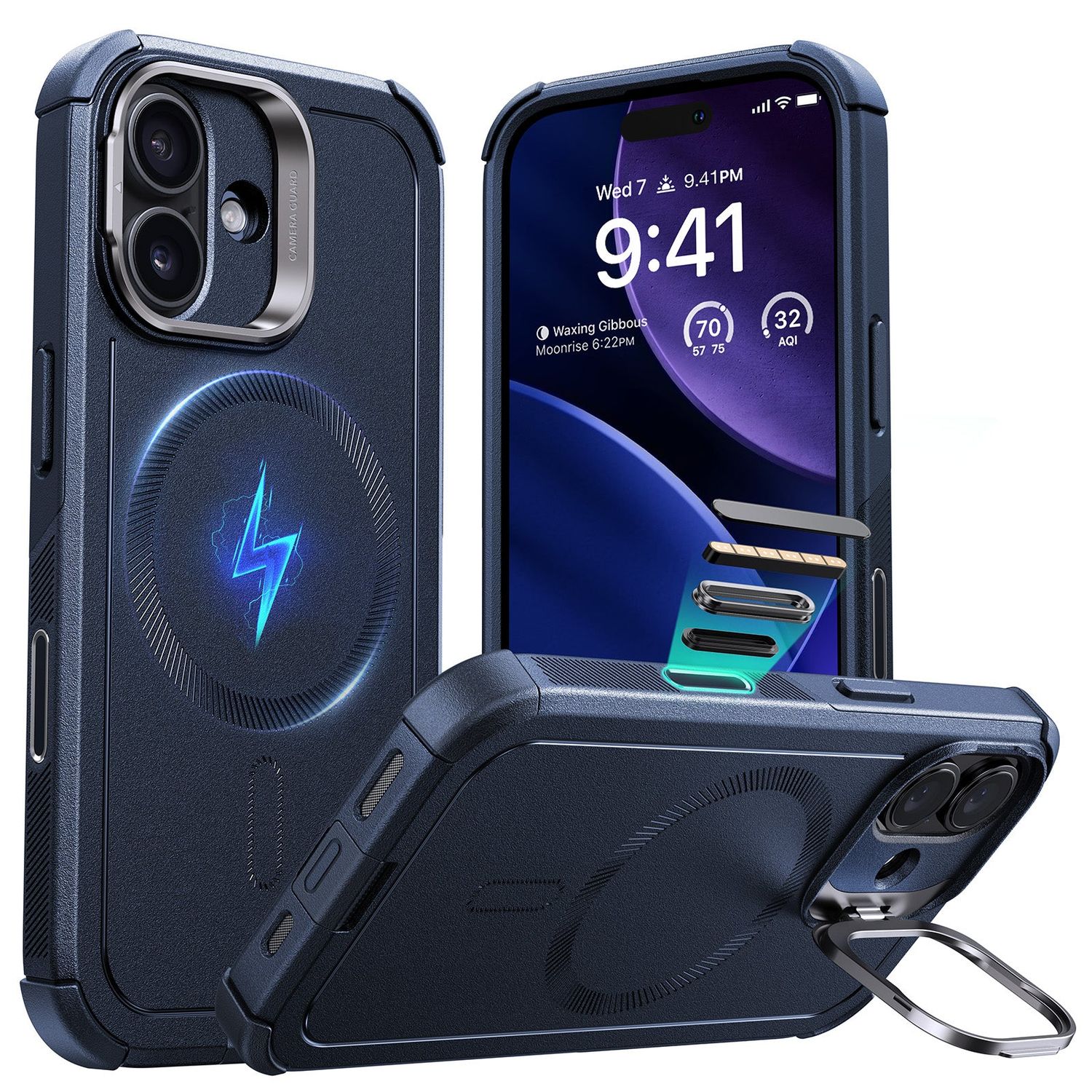 ESR iPhone 17 Series Cyber Tough MagSafe Case with Stash Stand (Camera Control)