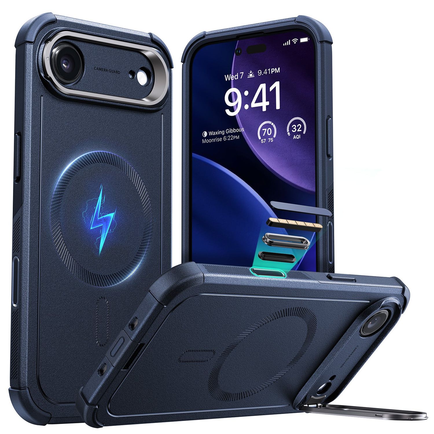 ESR iPhone 17 Series Cyber Tough MagSafe Case with Stash Stand (Camera Control)