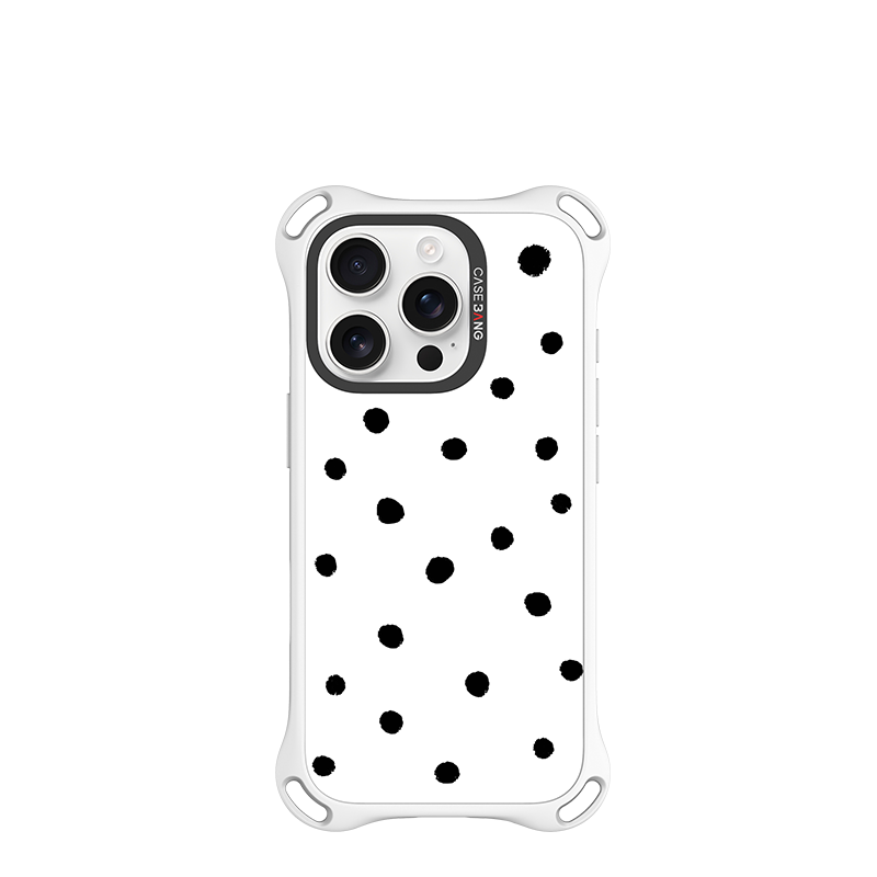 CASEBANG QuadGuard ImagiSnap Snap-On Base Case for iPhone 18 / 17 / 16 Series - Polka Dots | Base C…