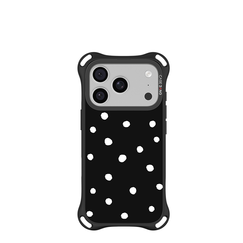 CASEBANG QuadGuard ImagiSnap Snap-On Base Case for iPhone 18 / 17 / 16 Series - Polka Dots | Base C…