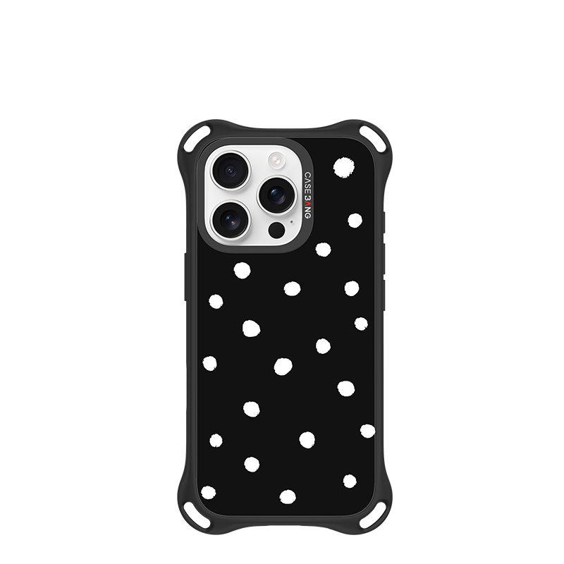 CASEBANG QuadGuard ImagiSnap Snap-On Base Case for iPhone 18 / 17 / 16 Series - Polka Dots | Base C…