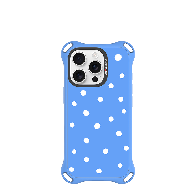 CASEBANG QuadGuard ImagiSnap Snap-On Base Case for iPhone 18 / 17 / 16 Series - Polka Dots | Base C…
