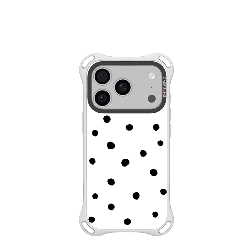 CASEBANG QuadGuard ImagiSnap Snap-On Base Case for iPhone 18 / 17 / 16 Series - Polka Dots | Base C…
