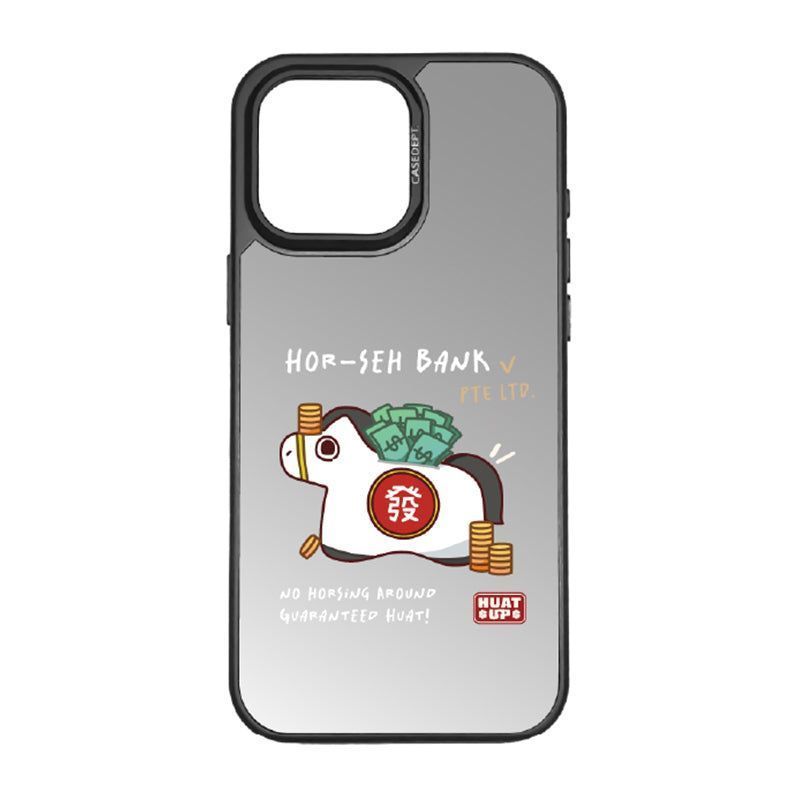 CaseDept. iPhone 16 Pro Max Mirror Case - Black Huat Up Horseh Bank iPhone 16 Pro Max