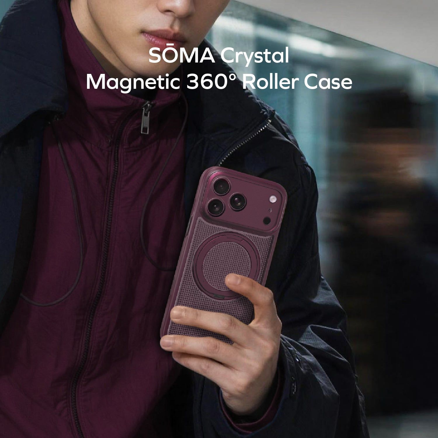 Momax MFAP26 iPhone 18 / 17 Pro Max / Pro - SOMA Crystal Magnetic 360° Roller Protective Case