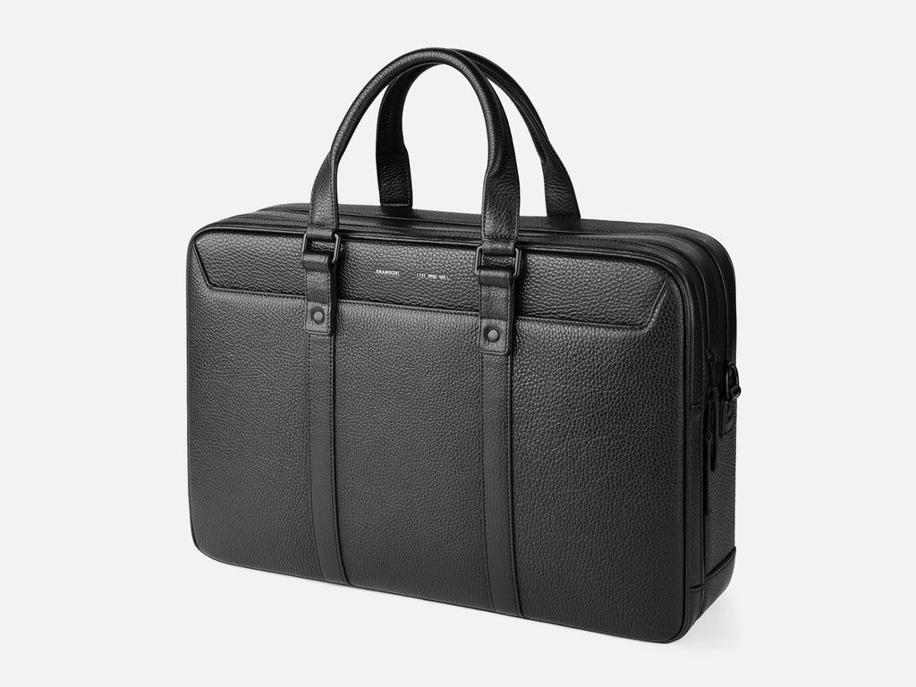 Grams(28) 177 Dual Briefcase - Pebbled Black
