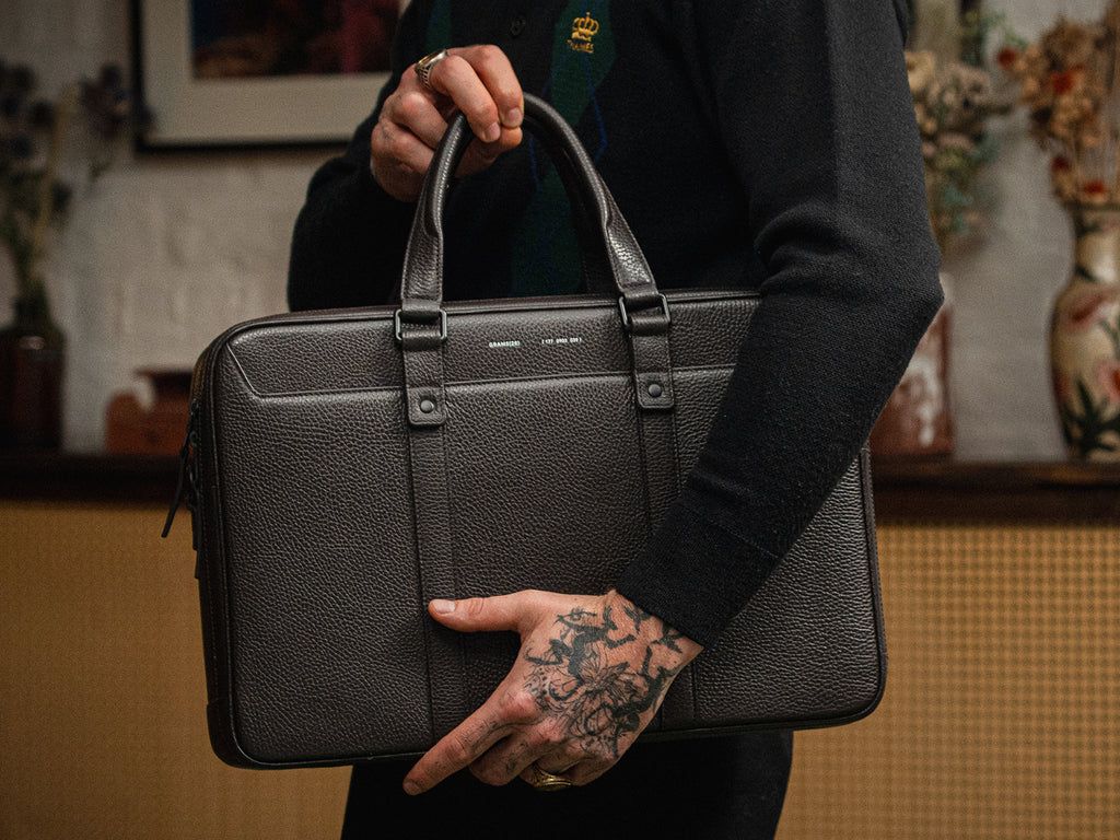 Grams(28) 177 Dual Briefcase - Pebbled Black